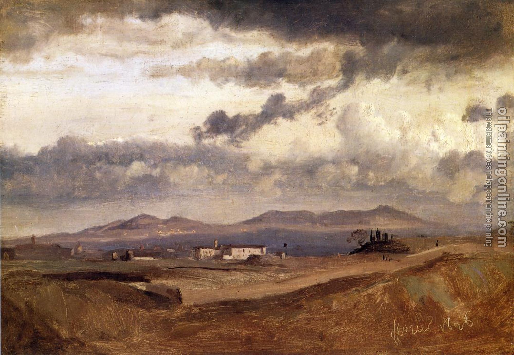 Corot, Jean-Baptiste-Camille - View of the Roman Campagna